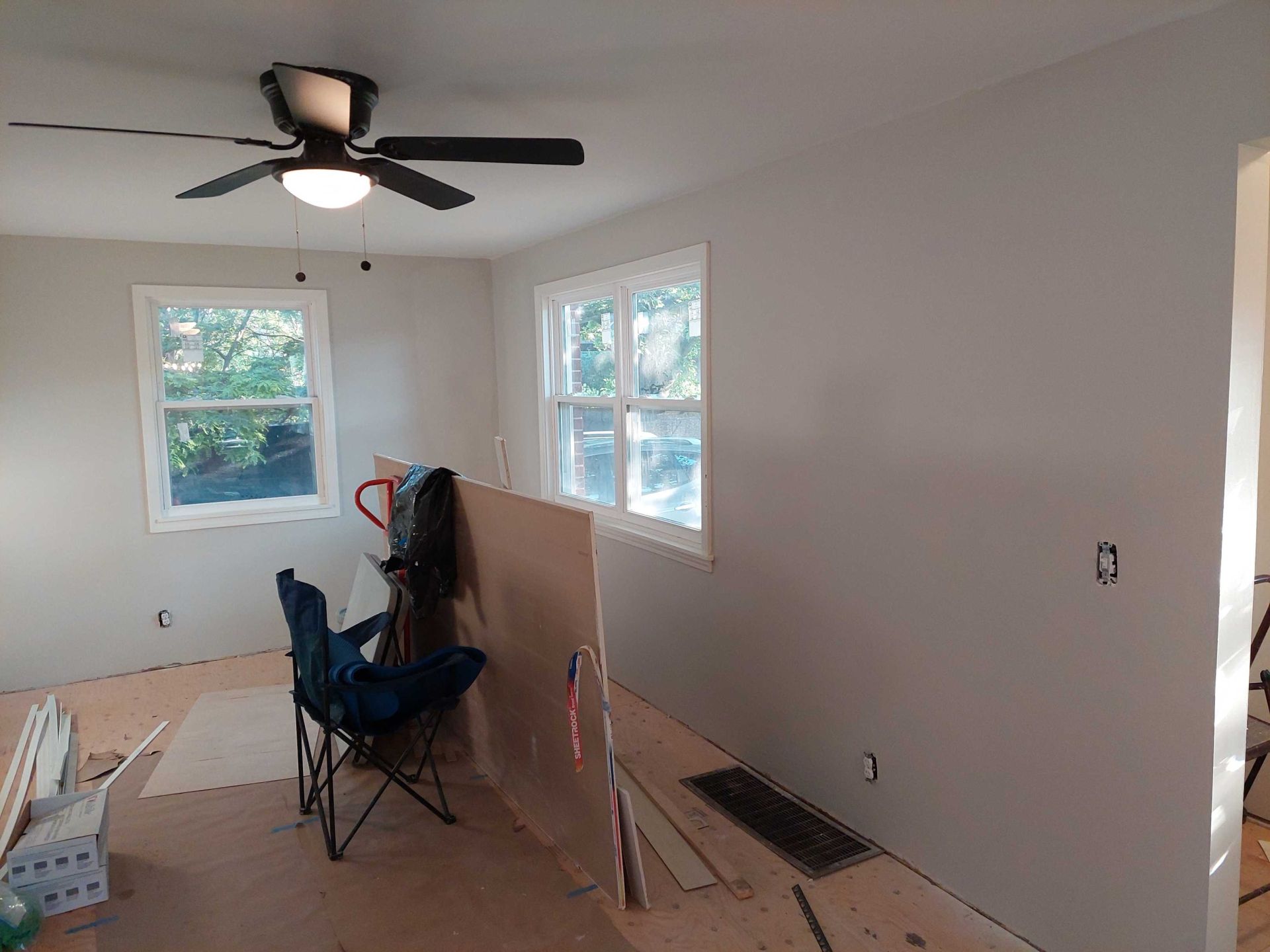 After look of a painted living room